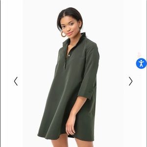 Tuckernuck Dark Green Megan Taffeta Dress